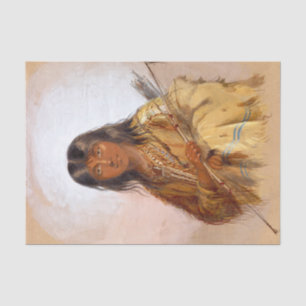 Native American Watercolor Painting Chinook Indian Tissue Paper