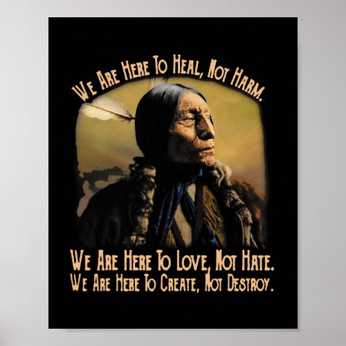 Native American We Are HereTo Heal Not Harm 442 Poster