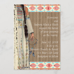 Native American Wedding Invitation with Bride