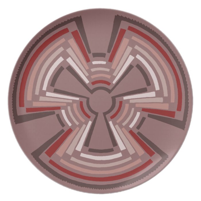 Native American whirling log symbol raspberry Plates