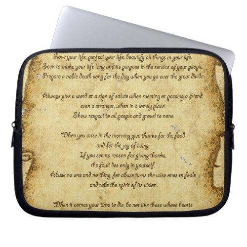 Native American Wisdom of Chief Tecumseh Laptop Sleeve