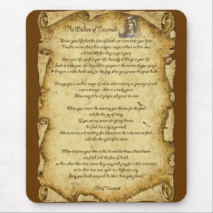 Native American Wisdom of Chief Tecumseh Mouse Pad