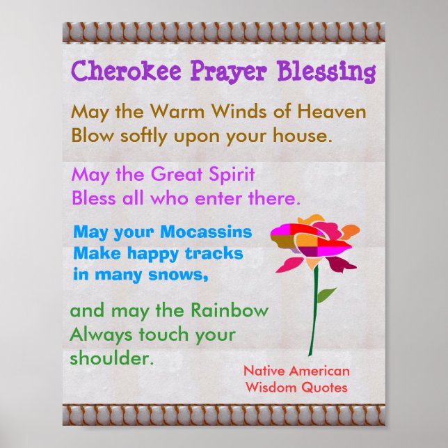 Native American Wisdom Quotes Poster (Front)