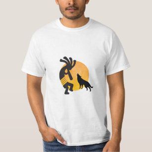 Native American Wolf Moon Kokopelli T-Shirt