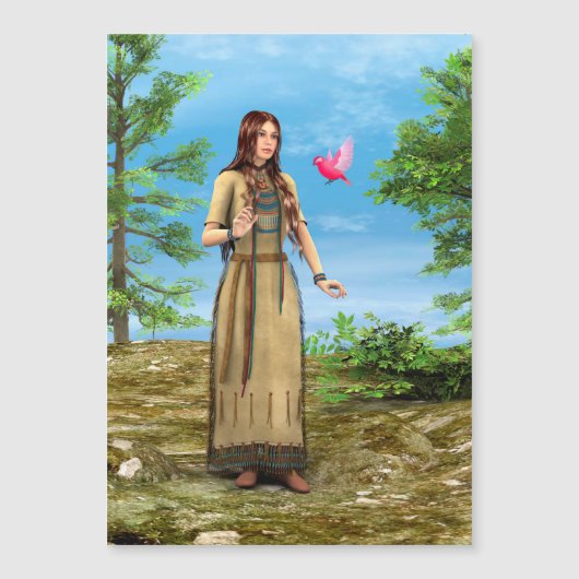 Native American Woman and Bird (Front)