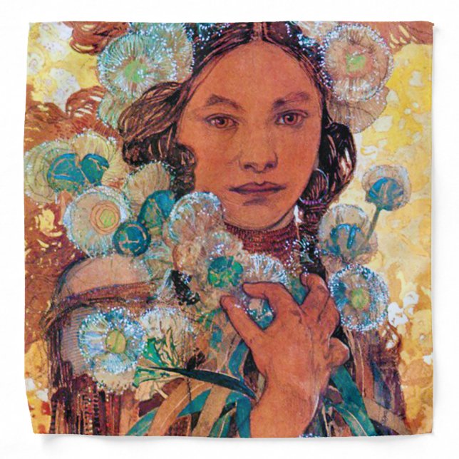 Native American Woman, Mucha Bandana (Front)