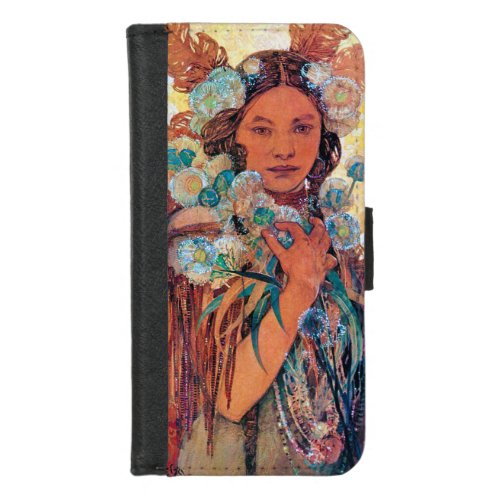 Native American Woman Mucha iPhone 87 Wallet Case