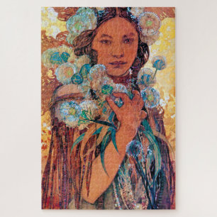 Native American Woman, Mucha Jigsaw Puzzle