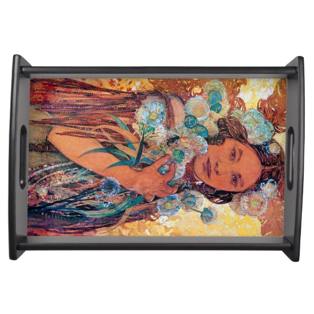 Native American Woman, Mucha Serving Tray (Front)