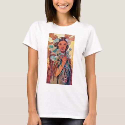 Native American Woman Mucha T_Shirt