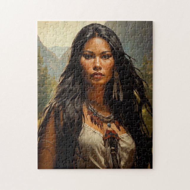 Native American Woman Portrait Jigsaw Puzzle (Vertical)
