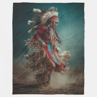 Native American Woman Throw Blanket