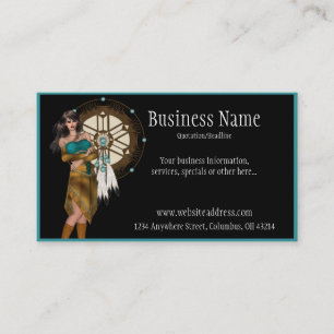 Native American Woman w/Decoration Business Cards