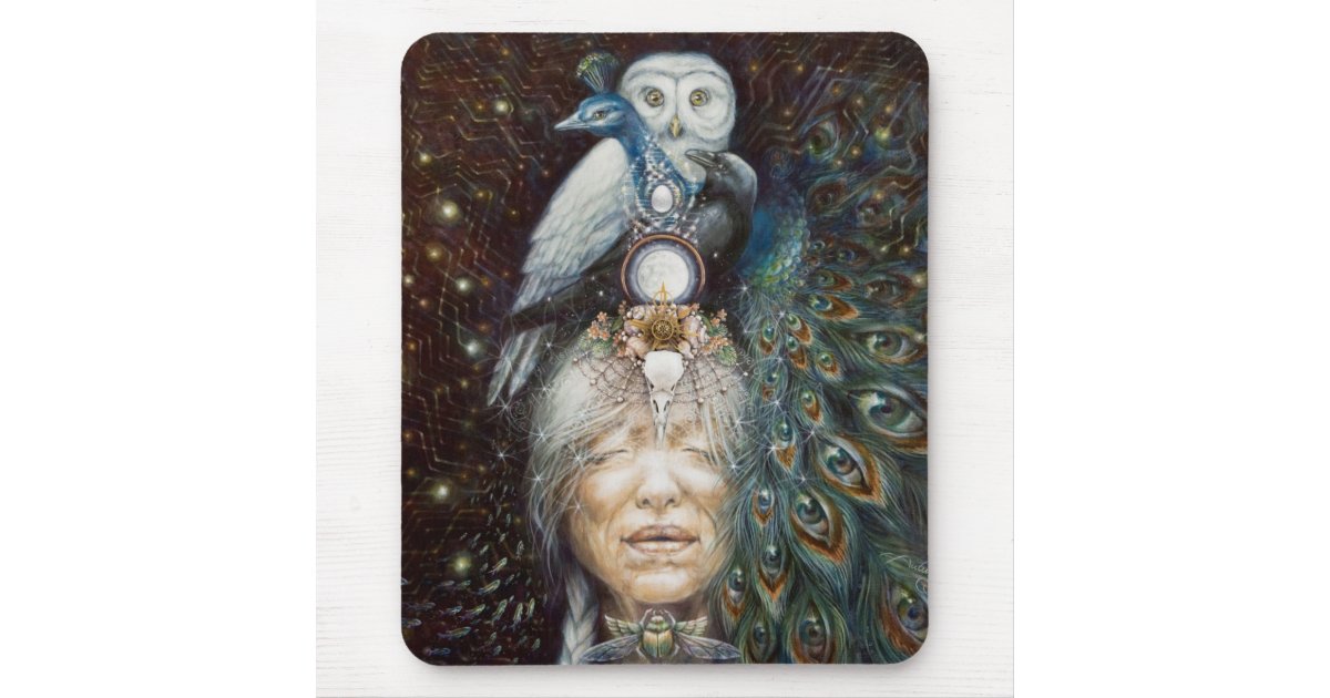native american woman with owl and peacock mouse pad sesame street christmas cd