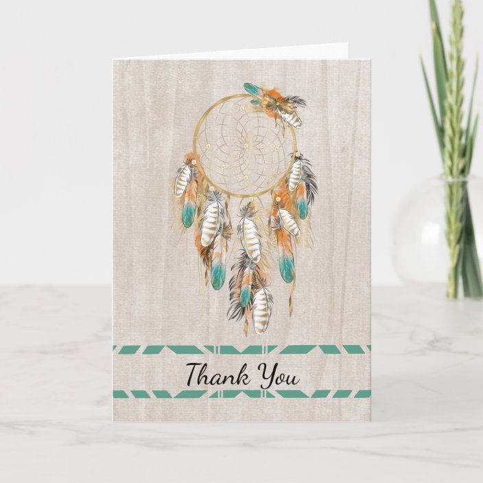 Native American You With Dream Catcher Thank You Card | Zazzle.com