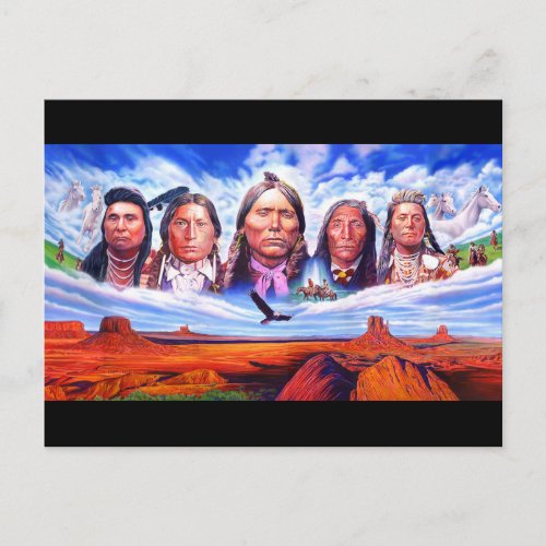 Native Americans Art Illustration Postcard