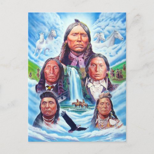 Native Americans Art Painting Artwork Postcard