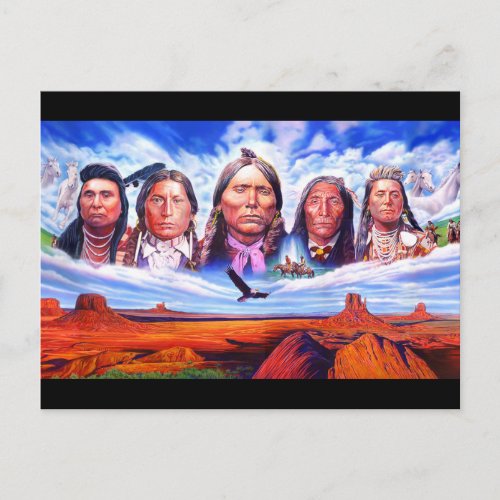 Native Americans Artwork Illustration Postcard