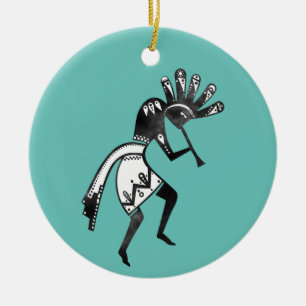 Native Americans Culture - Dancing Kokopelli 1 Ceramic Ornament