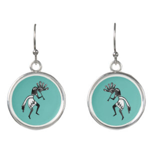 Native Americans Culture - Dancing Kokopelli 1 Earrings