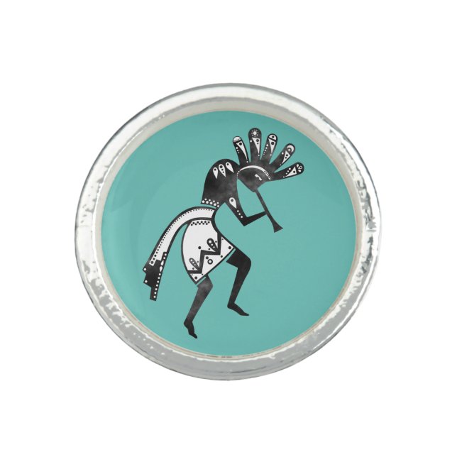 Native Americans Culture - Dancing Kokopelli 1 Ring (Front)