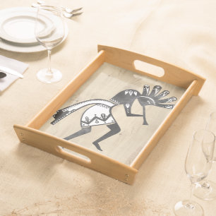 Native Americans Culture - Dancing Kokopelli 1 Serving Tray