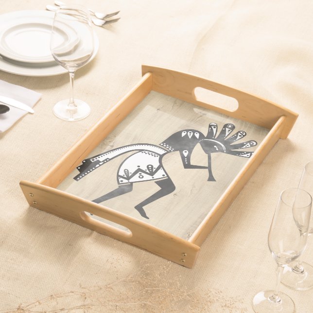 Native Americans Culture - Dancing Kokopelli 1 Serving Tray (Front)