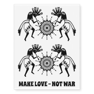 Native Americans Culture - Dancing Kokopelli 1 Temporary Tattoos