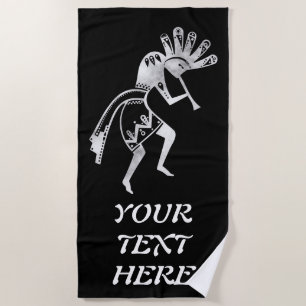 Native Americans Culture - Dancing Kokopelli 2 Beach Towel