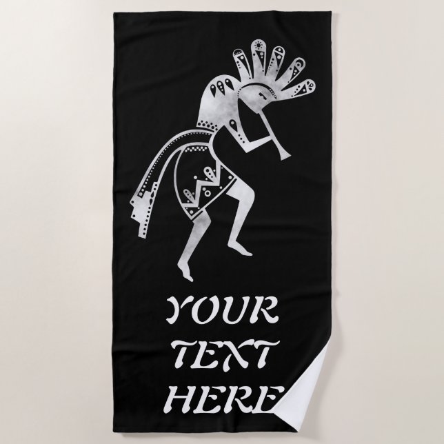 Native Americans Culture - Dancing Kokopelli 2 Beach Towel (Front)