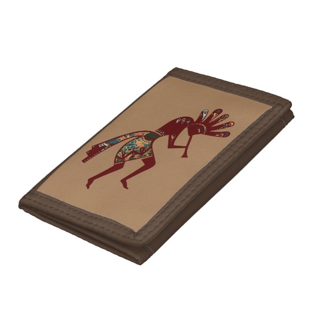 Native Americans Culture - Dancing Kokopelli 3 Trifold Wallet (Bottom)