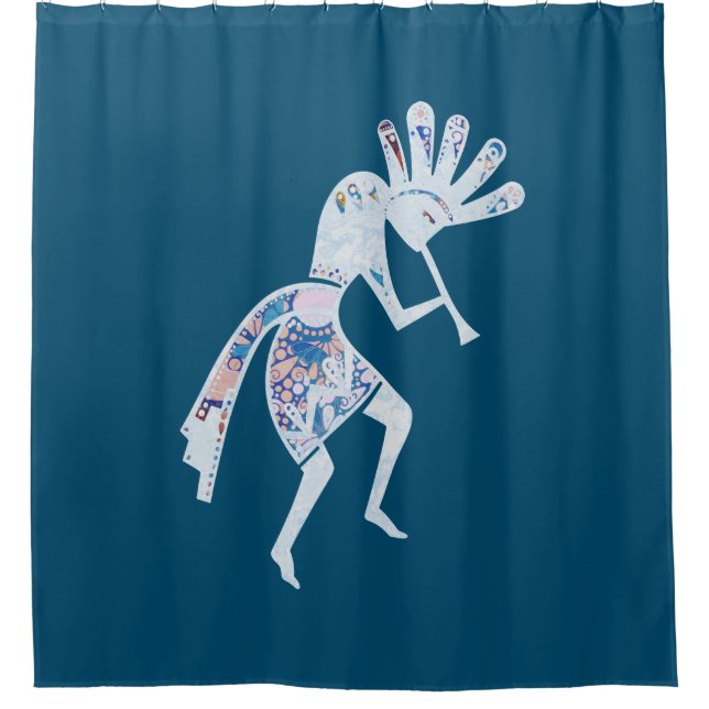 Native Americans Culture - Dancing Kokopelli 4 Shower Curtain (Front)