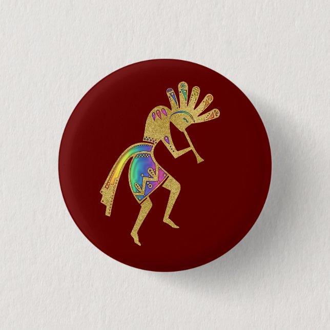 Native Americans Culture - Dancing Kokopelli 5 Button (Front)