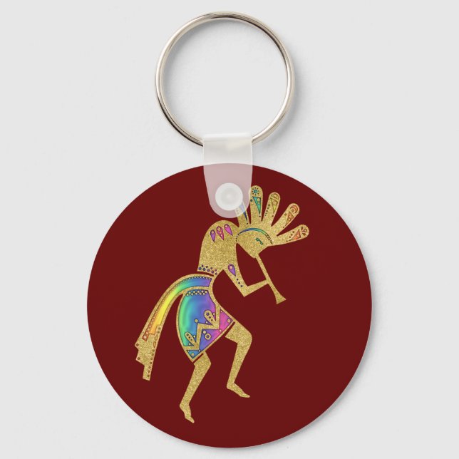 Native Americans Culture - Dancing Kokopelli 5 Keychain (Front)