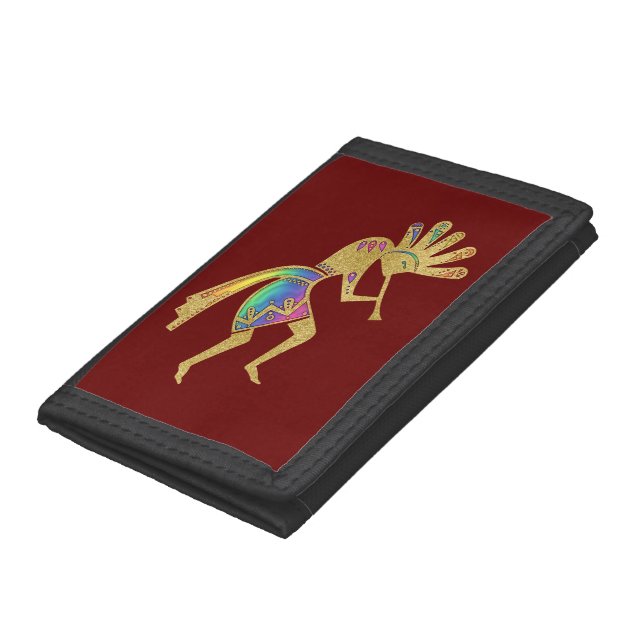 Native Americans Culture - Dancing Kokopelli 5 Trifold Wallet (Bottom)