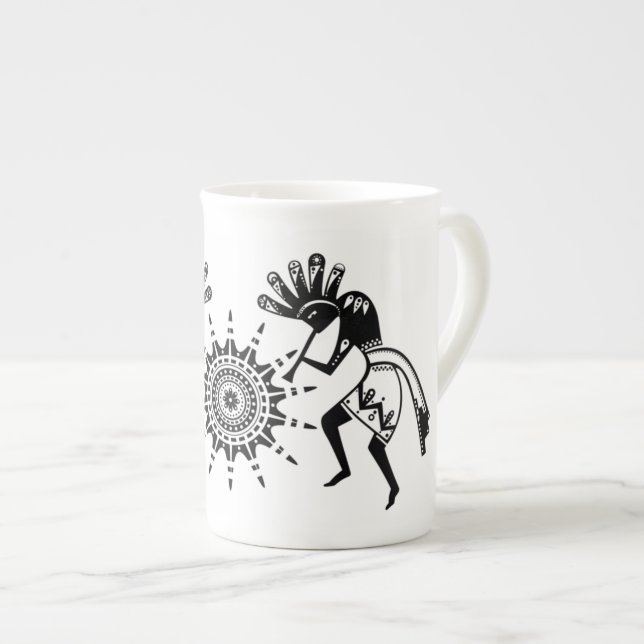 Native Americans Culture - Sun Dancing Kokopelli 1 Bone China Mug (Front Right)