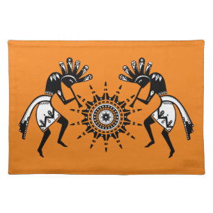 Native Americans Culture - Sun Dancing Kokopelli 1 Cloth Placemat