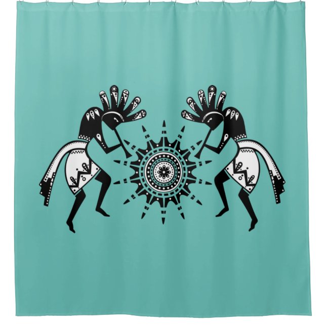 Native Americans Culture - Sun Dancing Kokopelli 1 Shower Curtain (Front)