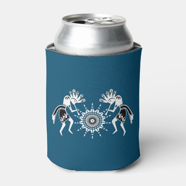 Native Americans Culture - Sun Dancing Kokopelli 2 Can Cooler (Can Front)