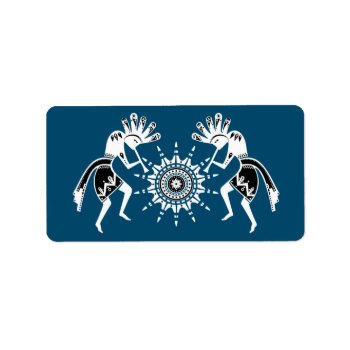 Native Americans Culture - Sun Dancing Kokopelli 2 Label by SpiritEnergyToGo at Zazzle