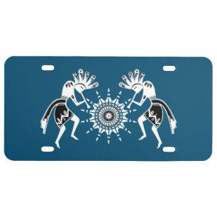Native Americans Culture - Sun Dancing Kokopelli 2 License Plate