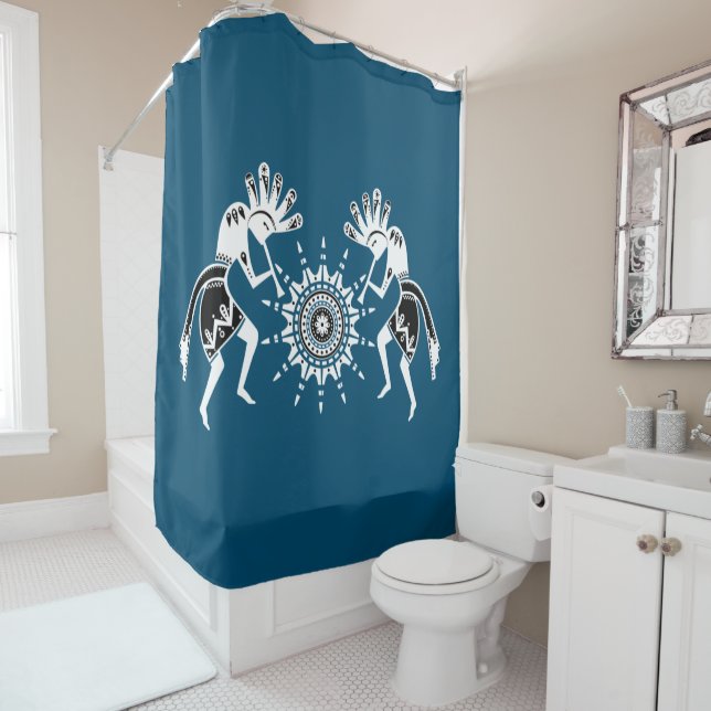 Native Americans Culture - Sun Dancing Kokopelli 2 Shower Curtain (In Situ)