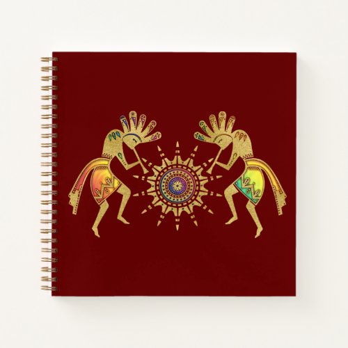 Native Americans Culture _ Sun Dancing Kokopelli 3 Notebook