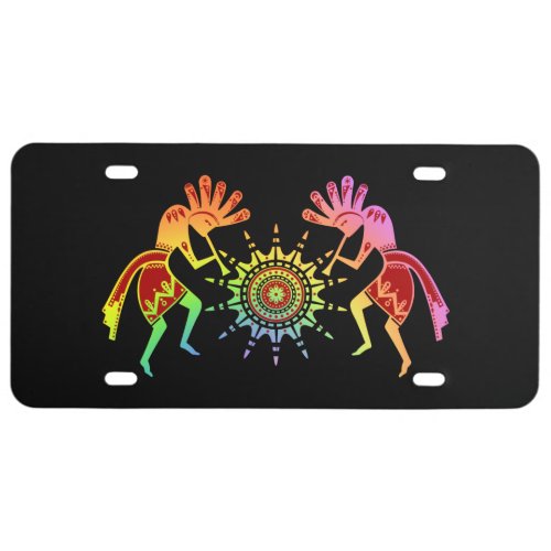 Native Americans Culture _ Sun Dancing Kokopelli 4 License Plate