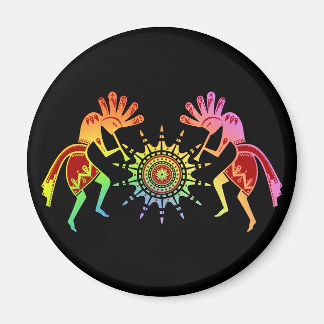 Native Americans Culture - Sun Dancing Kokopelli 4 Magnet (Front)