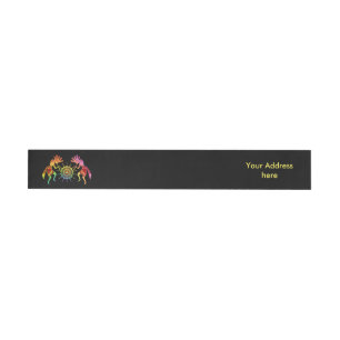 Native Americans Culture - Sun Dancing Kokopelli 4 Wrap Around Address Label