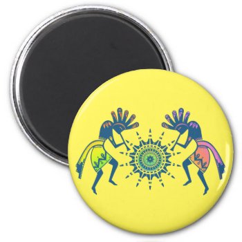 Native Americans Culture - Sun Dancing Kokopelli 5 Magnet by SpiritEnergyToGo at Zazzle