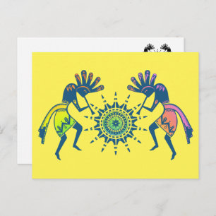Native Americans Culture - Sun Dancing Kokopelli 5 Postcard