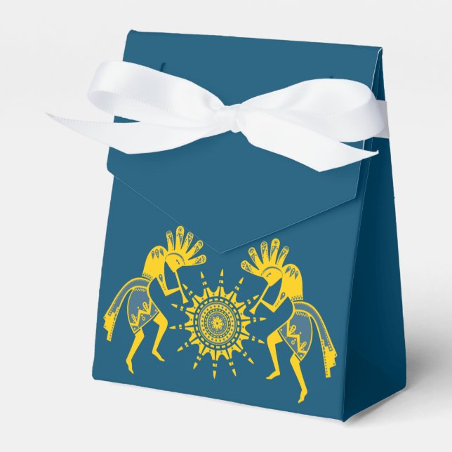 Native Americans Culture - Sun Dancing Kokopelli 6 Favor Boxes (Front Side)