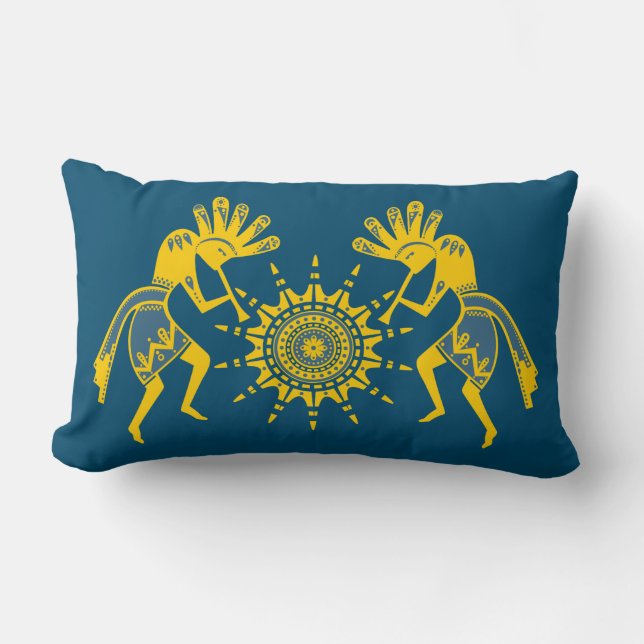 Native Americans Culture - Sun Dancing Kokopelli 6 Lumbar Pillow (Front)